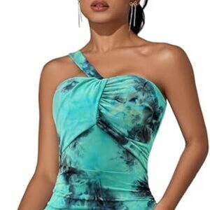 💙 One-Shoulder Floral Bodycon Maxi Dress | Size L | NWT 💙